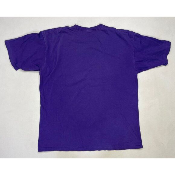 VINTAGE Pocket Blank T-shirt Men XL Purple USA 90s Single Stitch - Picture 5 of 7